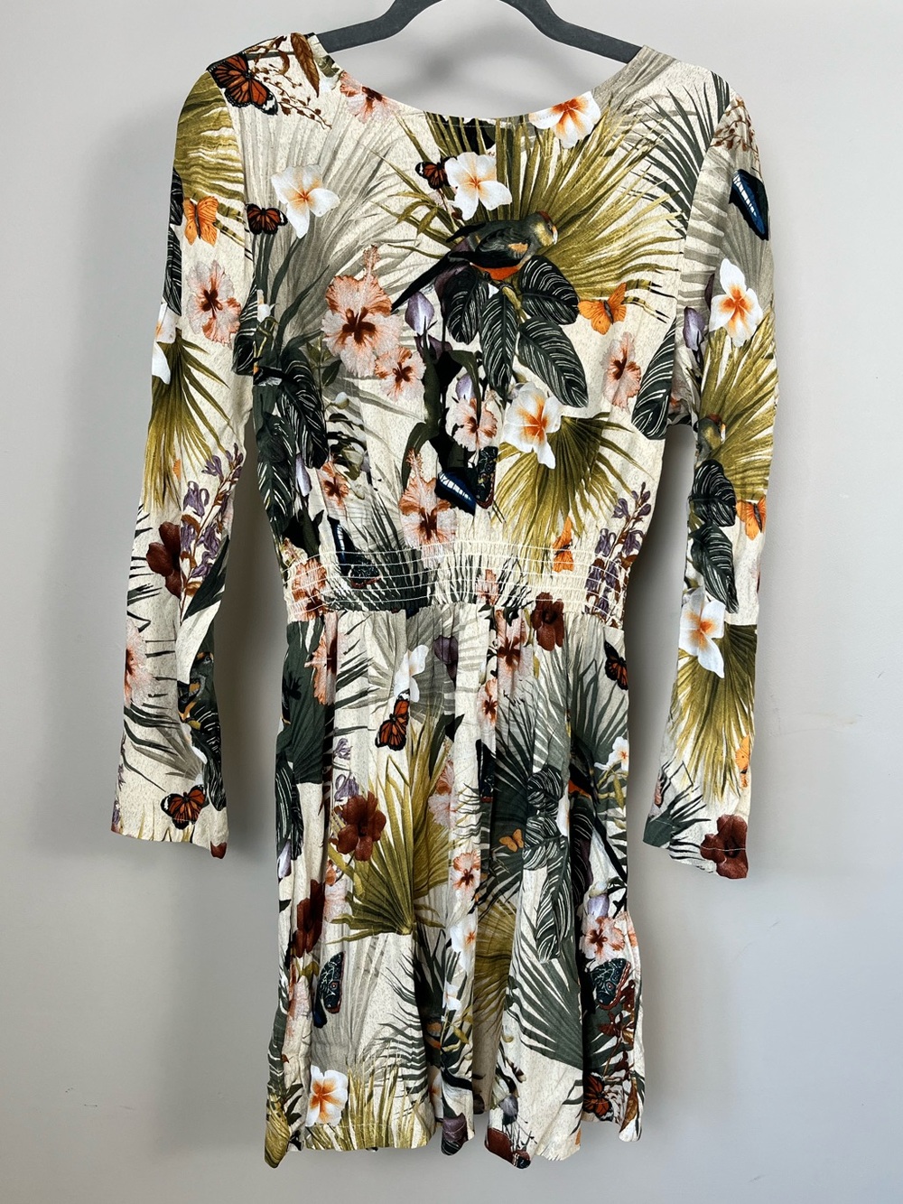 H&M Tropical Print Long Sleeve Dress - Picture 2 of 7
